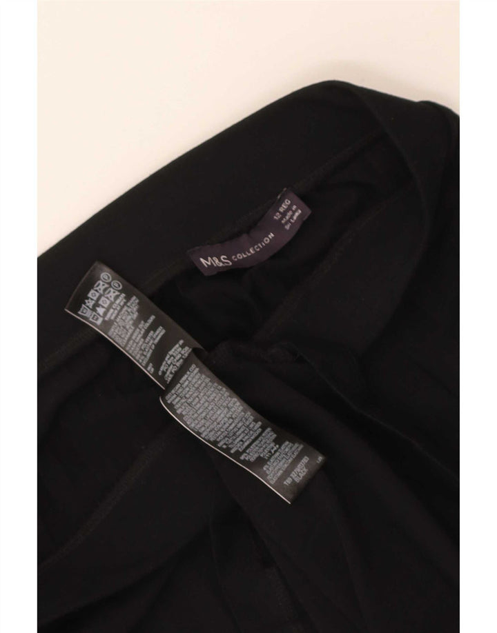 Marks & Spencer Midi plisseret nederdel til kvinder UK 12 Medium W30 Sort polyester