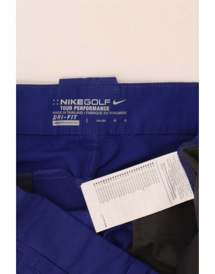 Nike Herre Golf Straight Chino Bukser W34 L32 Blå Polyester
