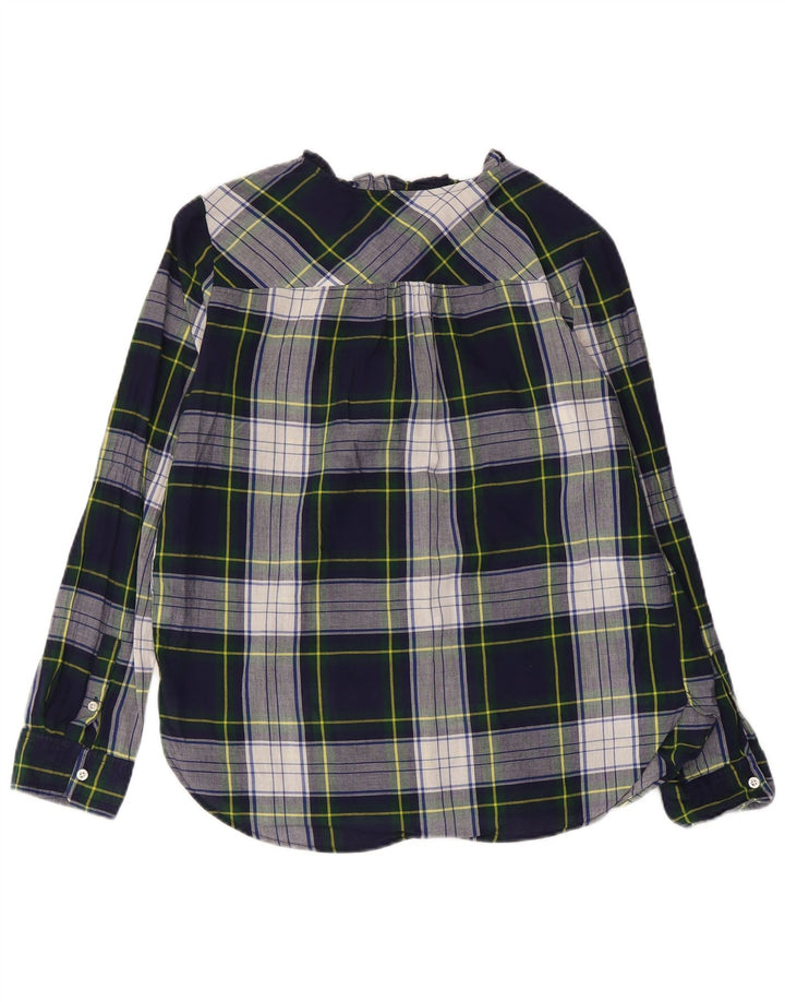J. CREW Dame Pullover Shirt Bluse US 4 Small Navy Blue Ternet Bomuld