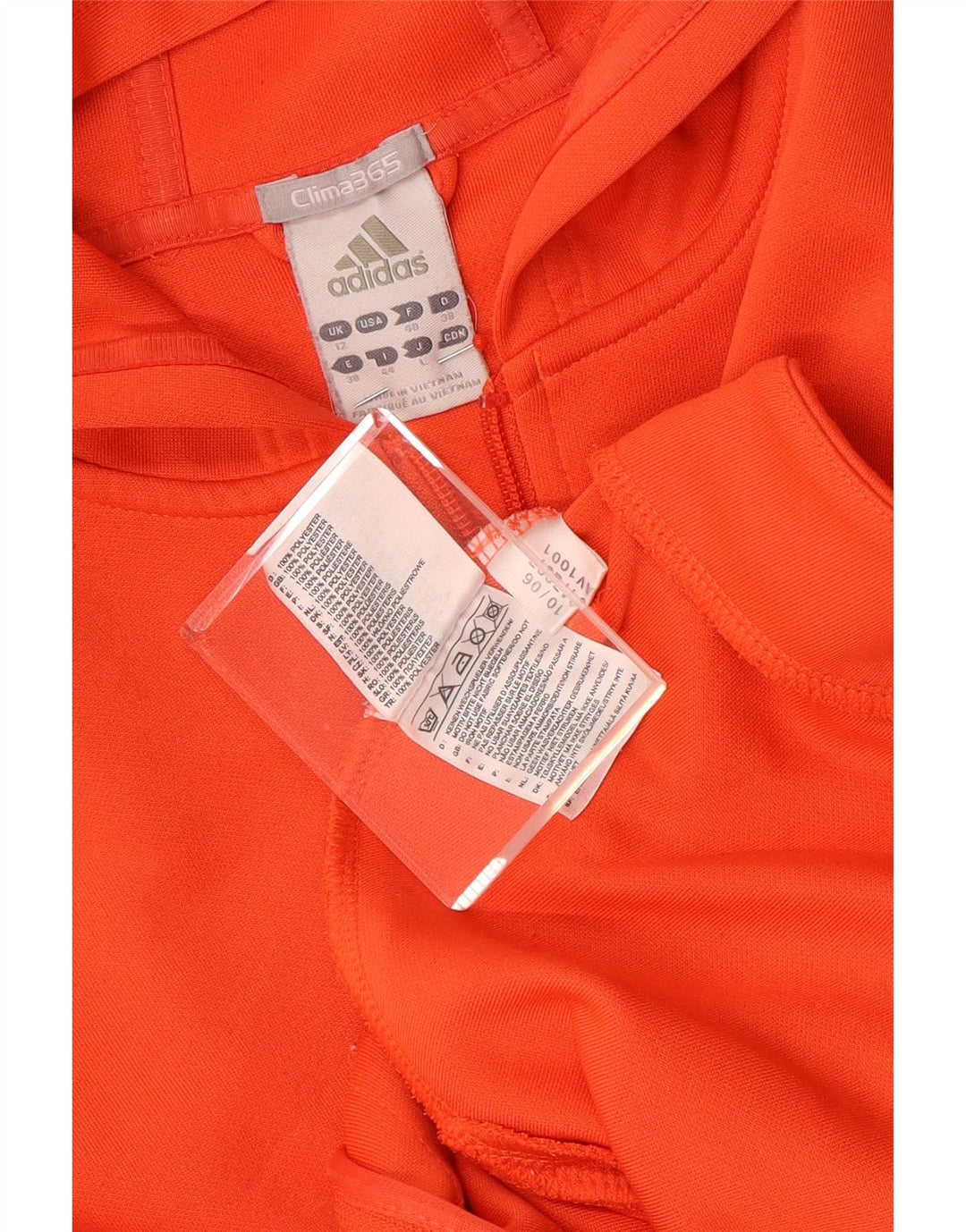 Adidas Dame Clima 365 Hættetrøje Sweater UK 12 Medium Orange Polyester