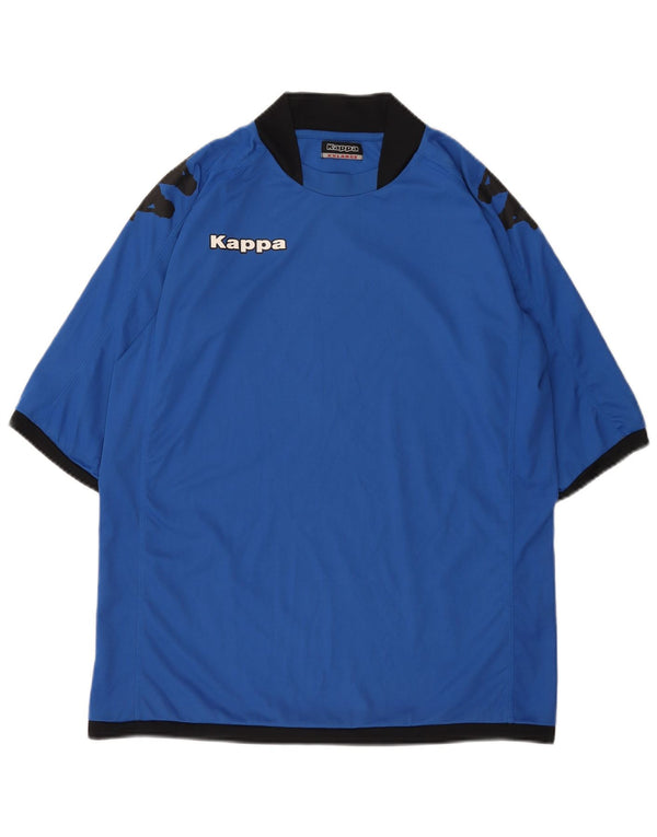 KAPPA Herre Grafisk T-Shirt Top 2XL Blå Polyester
