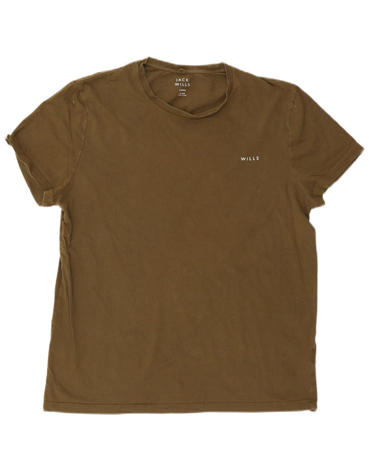 Jack Wills Herre T-Shirt Top Stor Khaki Bomuld