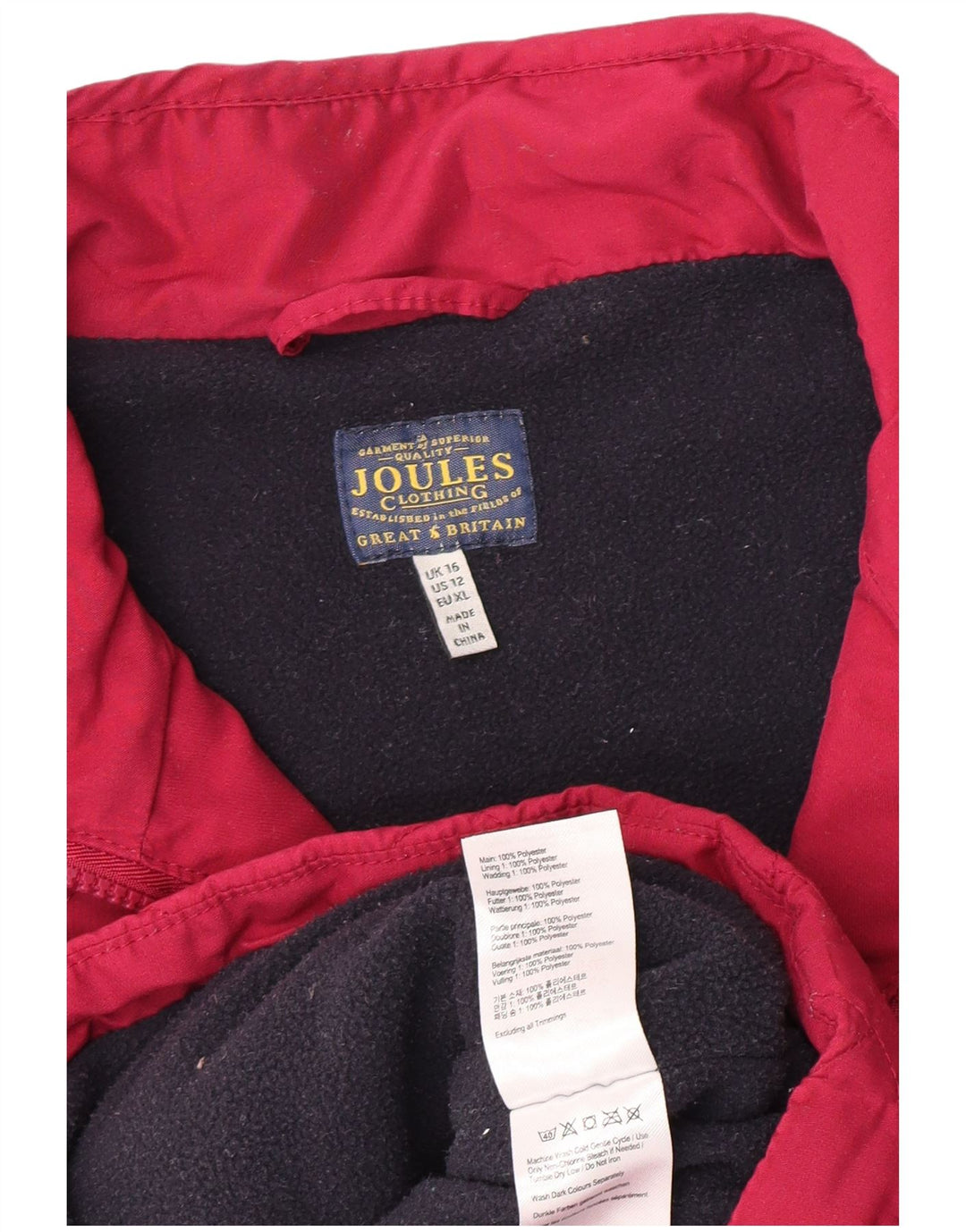 Joules Womens Quilted Gilet UK 16 Large Pink Polyester