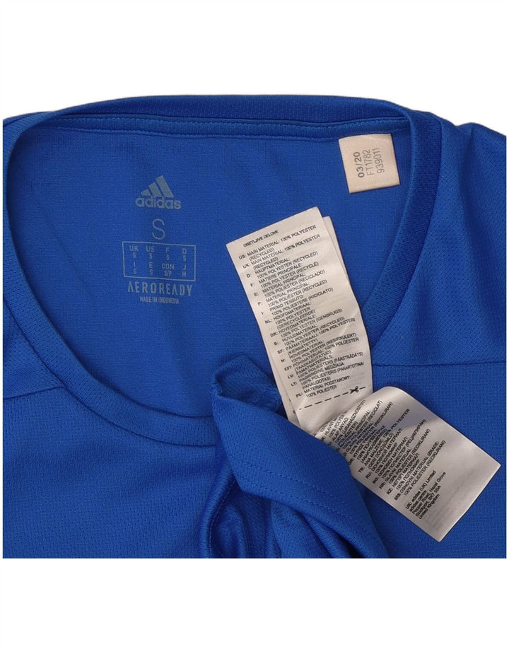 ADIDAS Aeroready T-shirt top til mænd, lille blå polyester