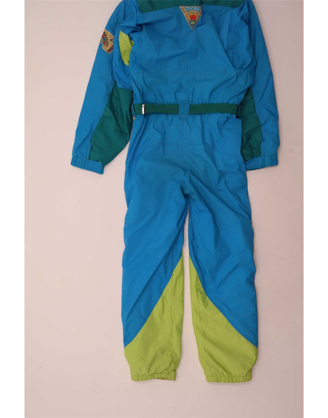 Vintage Ski Jumpsuit til mænd IT 48 Medium Blue Colourblock Nylon