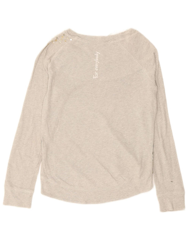 Desigual Dame Grafisk Sweatshirt Jumper UK 14 Medium Grey Floral Bomuld