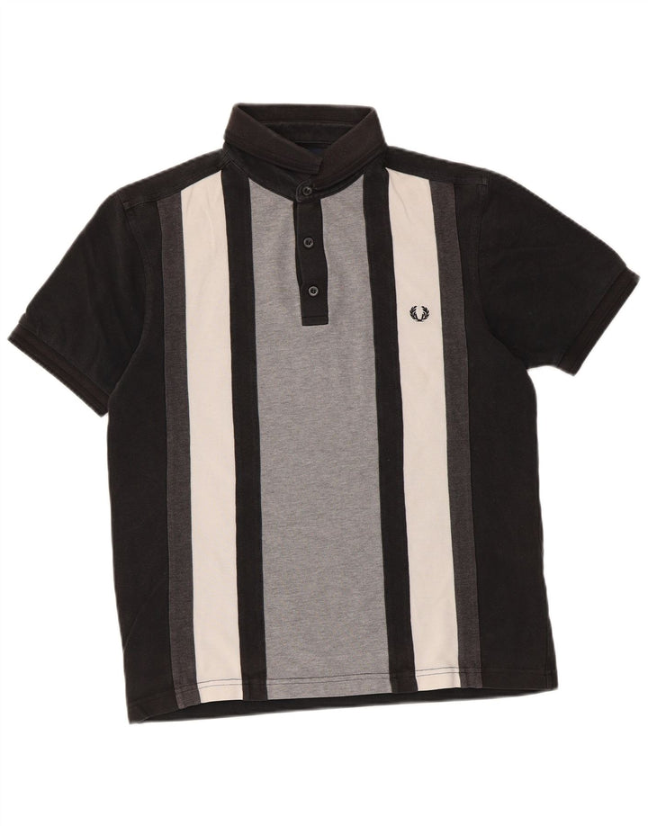 Fred Perry Herre Slim Fit Polo Shirt Medium Sort Colourblock Bomuld