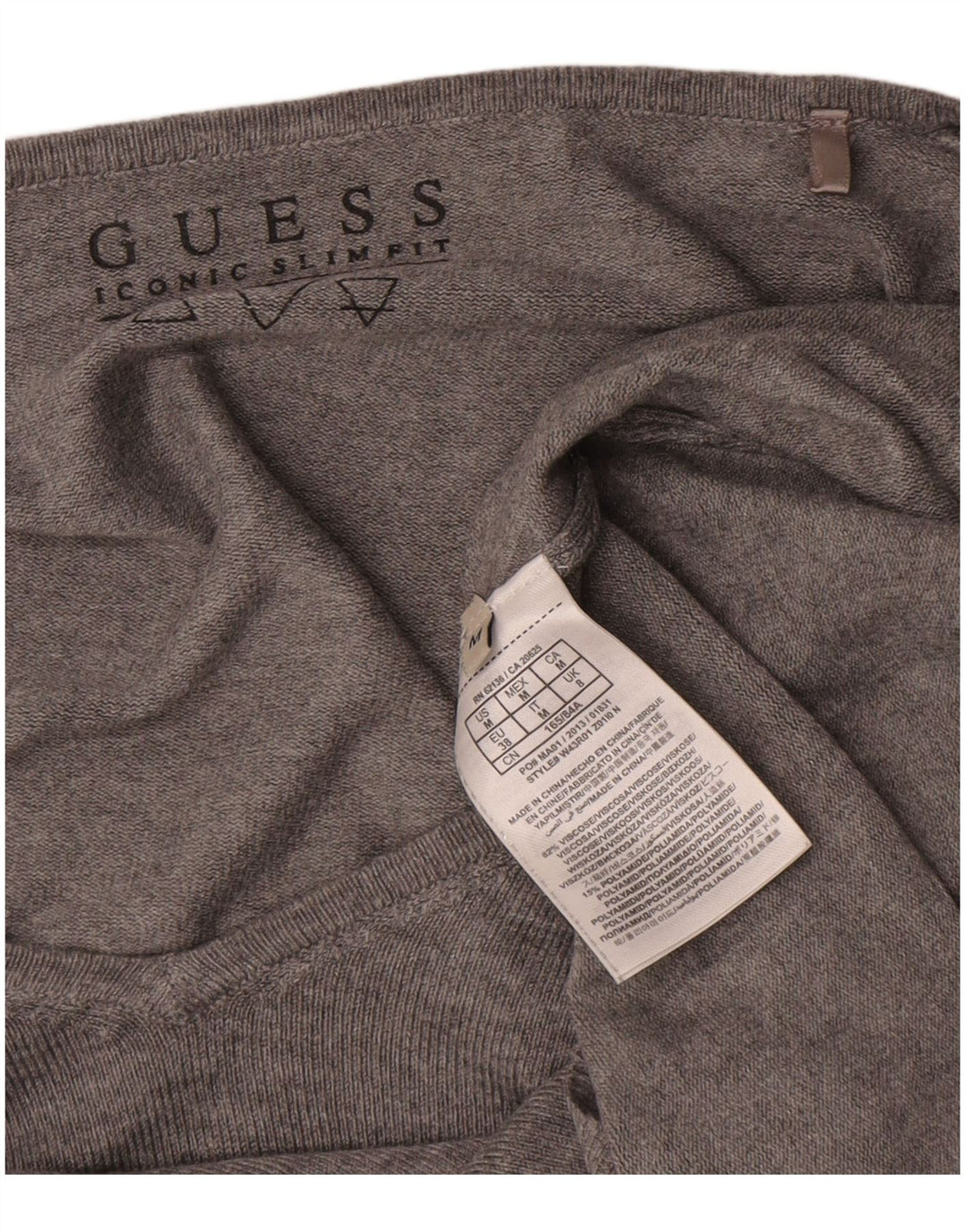 Guess Kvinders Grafisk Oversized V-hals sweater UK 8 Small Grey