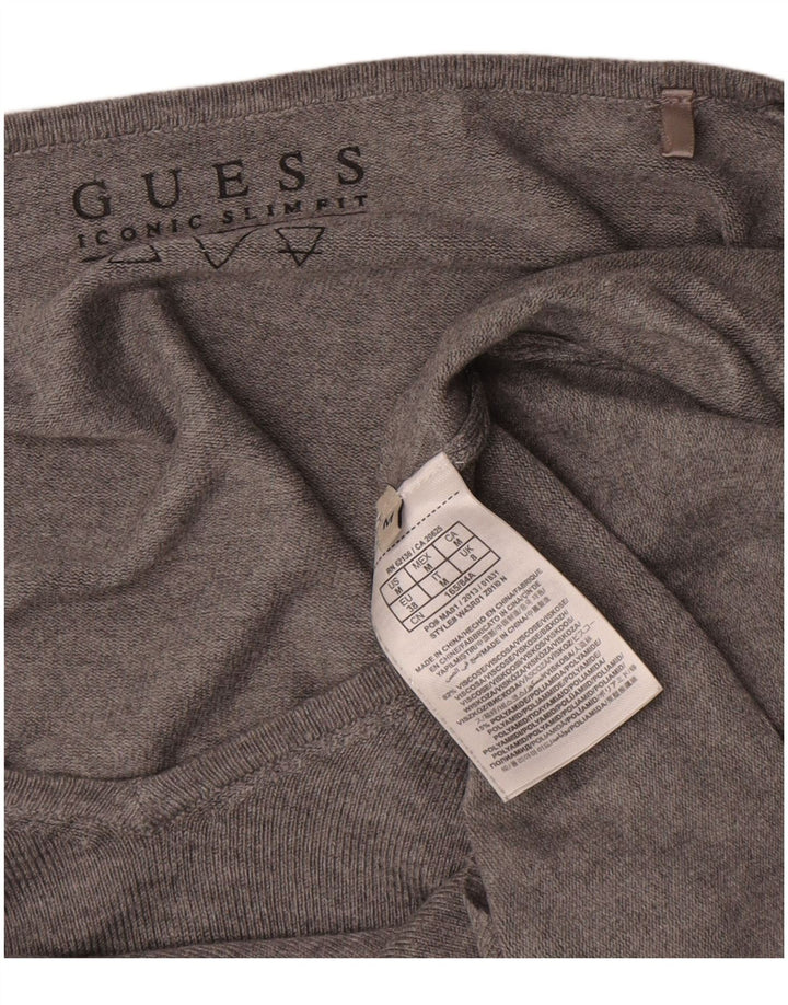 Guess Kvinders Grafisk Oversized V-hals sweater UK 8 Small Grey