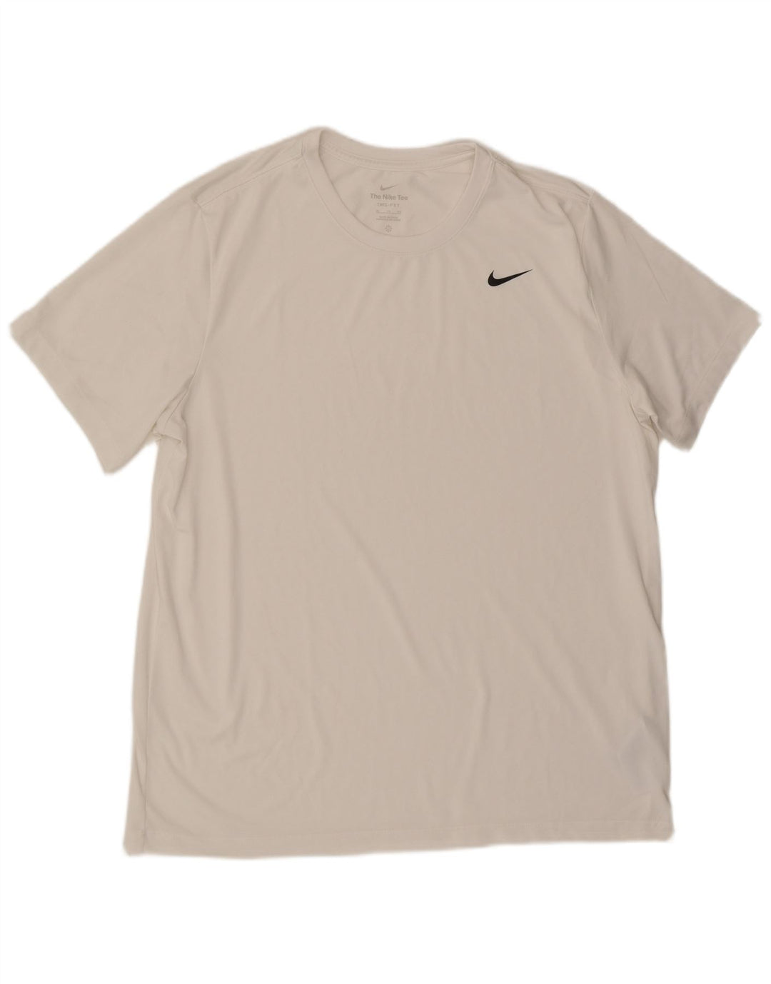 NIKE Herre Dri Fit T-Shirt Top XL Hvid Polyester