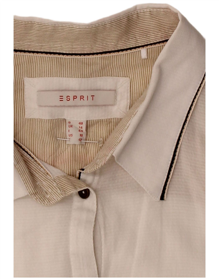 ESPRIT Womens Shirt UK 14 Medium Off White