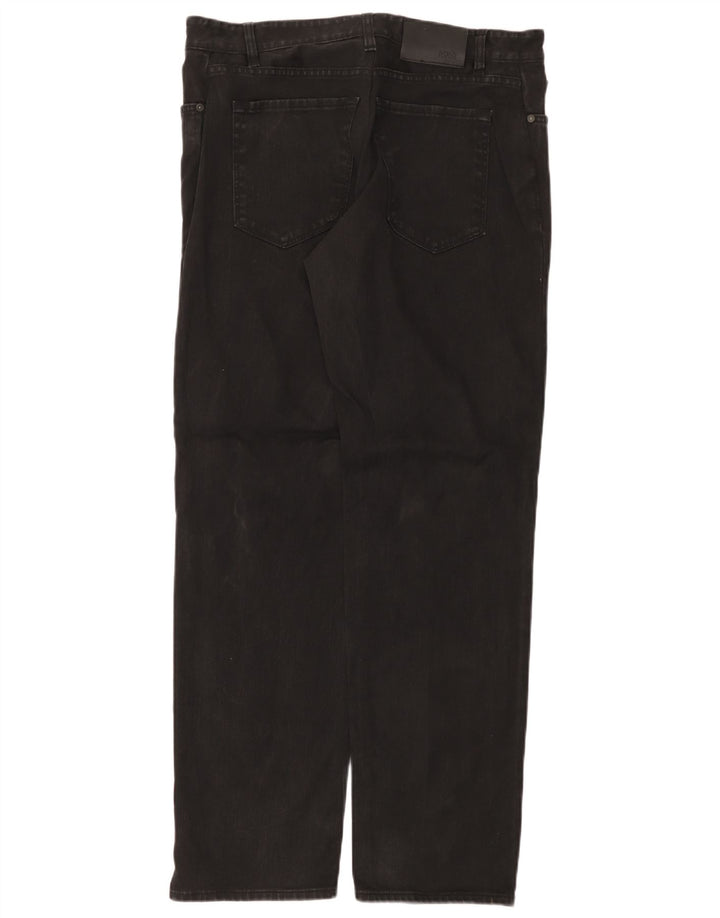 Hugo Boss Straight Jeans til mænd W32 L32 Sort bomuld