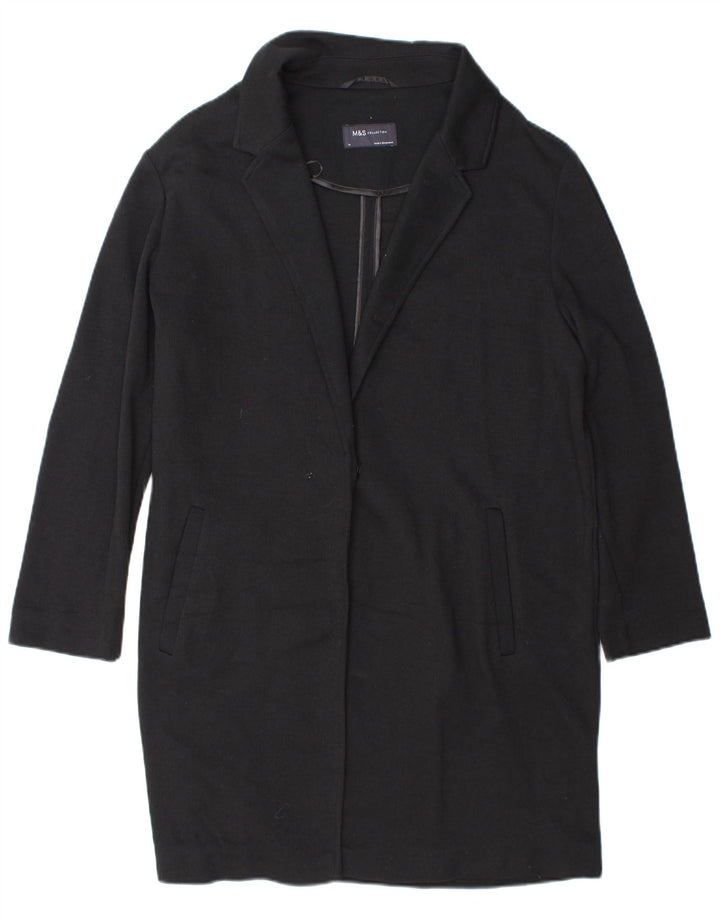 Marks & Spencer Dame Oversized Overfrakke UK 14 Large Navy Blue Polyester