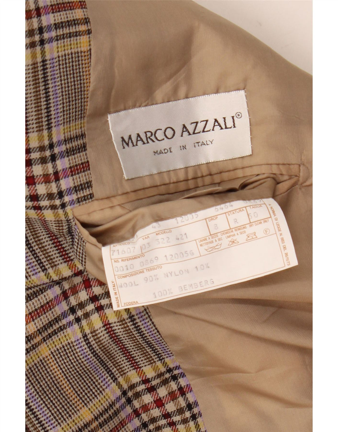 Marco Azzali Herre Blazer Jacket IT 50 Stor Flerfarvet Houndstooth