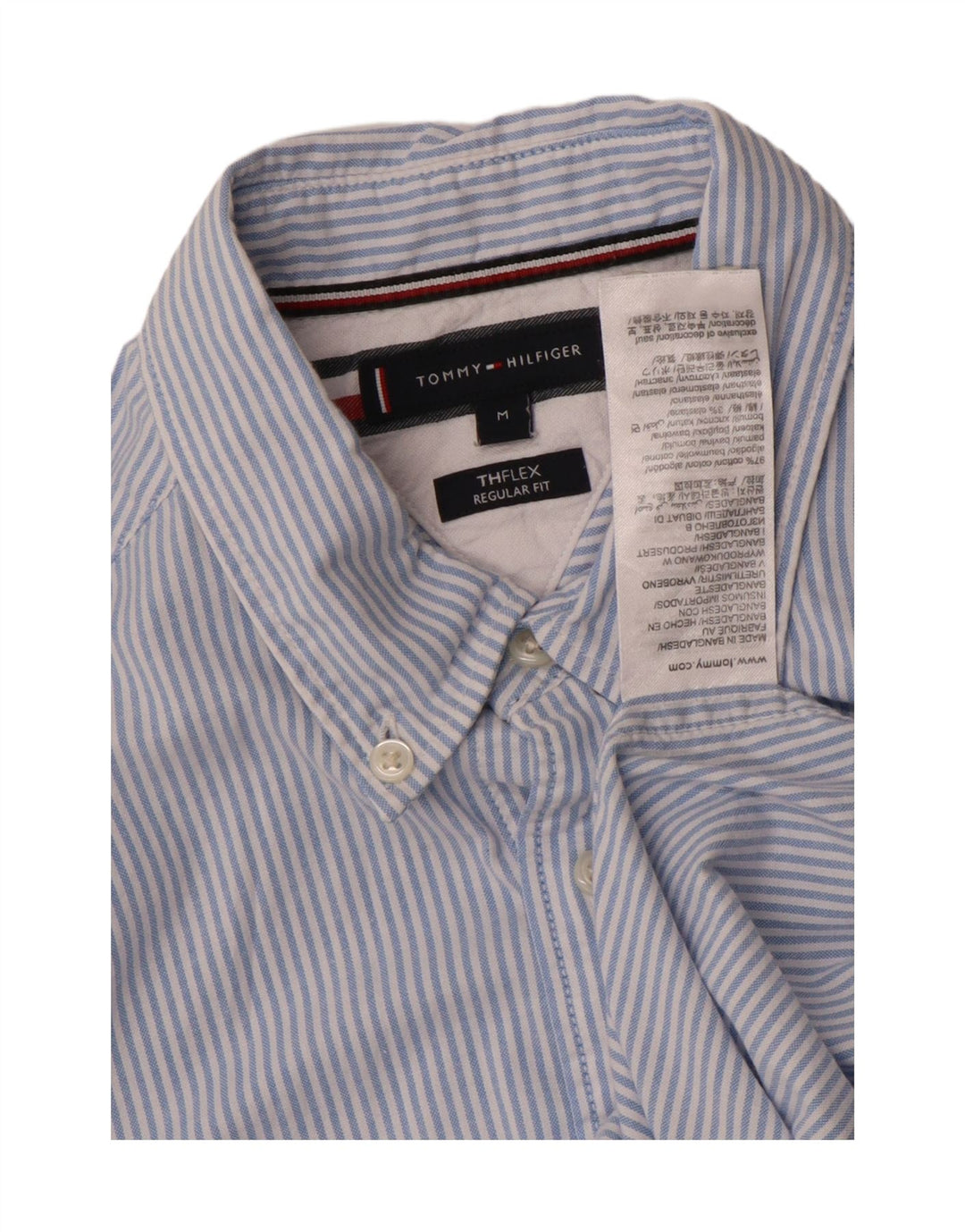 TOMMY HILFIGER Herre Regular Fit skjorte Medium Blue Pinstripe Bomuld