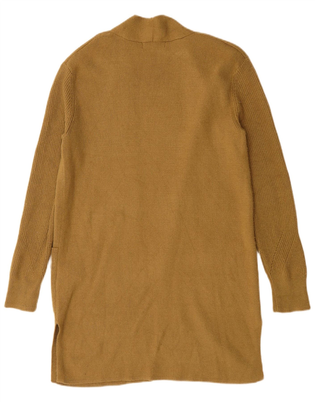 Marks & Spencer Dame Longline Åben Cardigan Sweater UK 12 Medium Brown