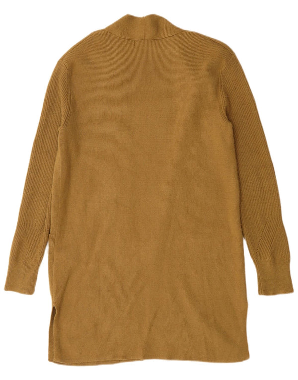 Marks & Spencer Dame Longline Åben Cardigan Sweater UK 12 Medium Brown