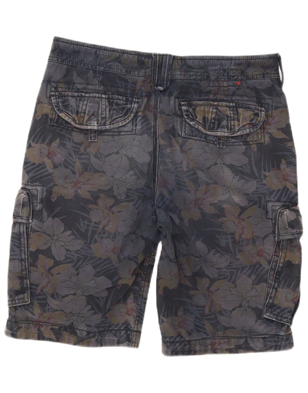 Fat Face Herre Cargo Shorts W34 store marineblå blomster bomuld