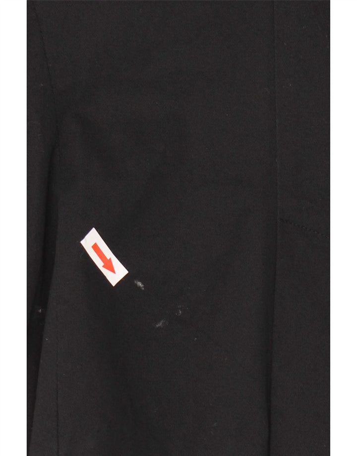 Zara Dame 1 Knap Blazer Jakke UK 12 Medium Sort Bomuld