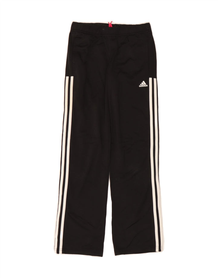 ADIDAS Girls Tracksuit Trousers 11-12 Years Black Polyester Vintage Adidas and Second-Hand Adidas from Messina Hembry 