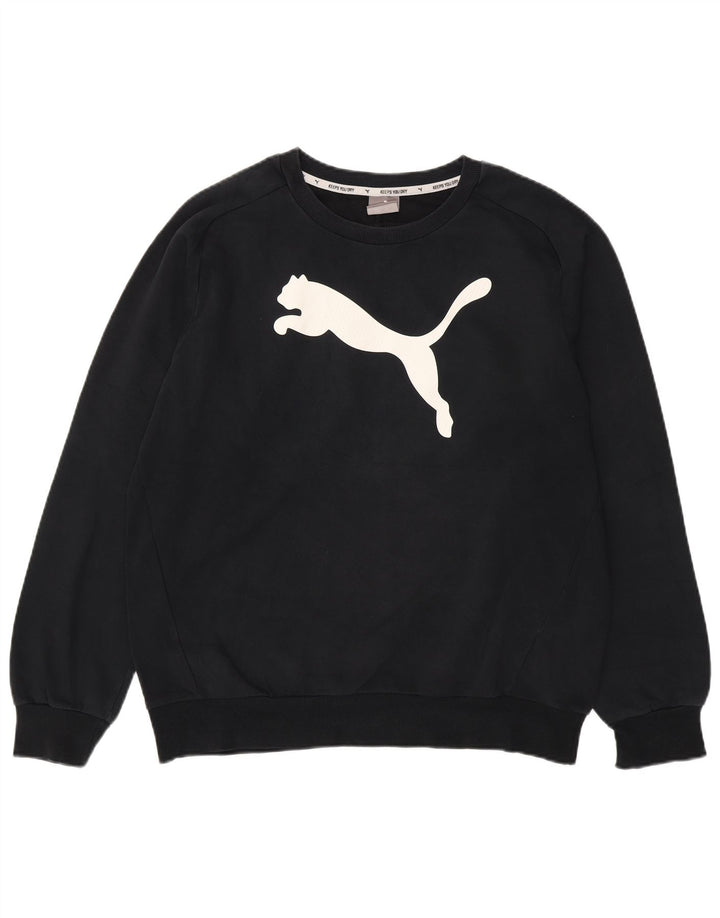 PUMA grafisk sweatshirt til mænd, stor sort