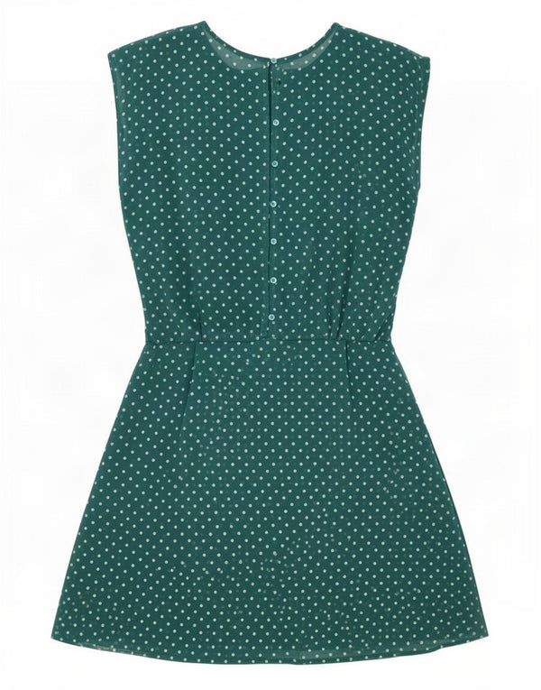 Zara Womens A-Line Dress UK 14 Medium Green Spotted
