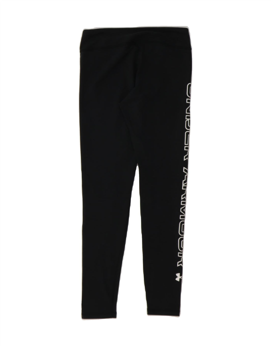 UNDER ARMOUR Womens Graphic Leggings UK 10 Small  Black Polyester Vintage Under Armour and Second-Hand Under Armour from Messina Hembry 