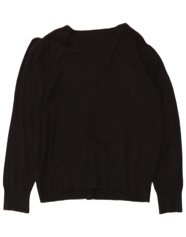 Marks & Spencer Dame Cardigan Sweater UK 14 Medium Black Viscose