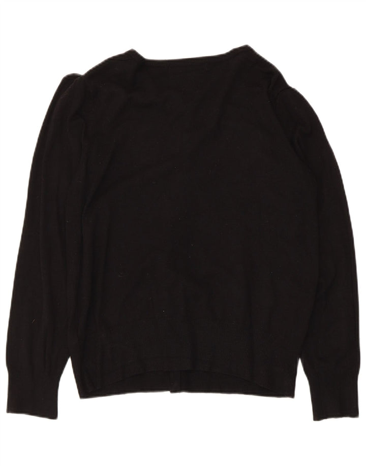 Marks & Spencer Dame Cardigan Sweater UK 14 Medium Black Viscose