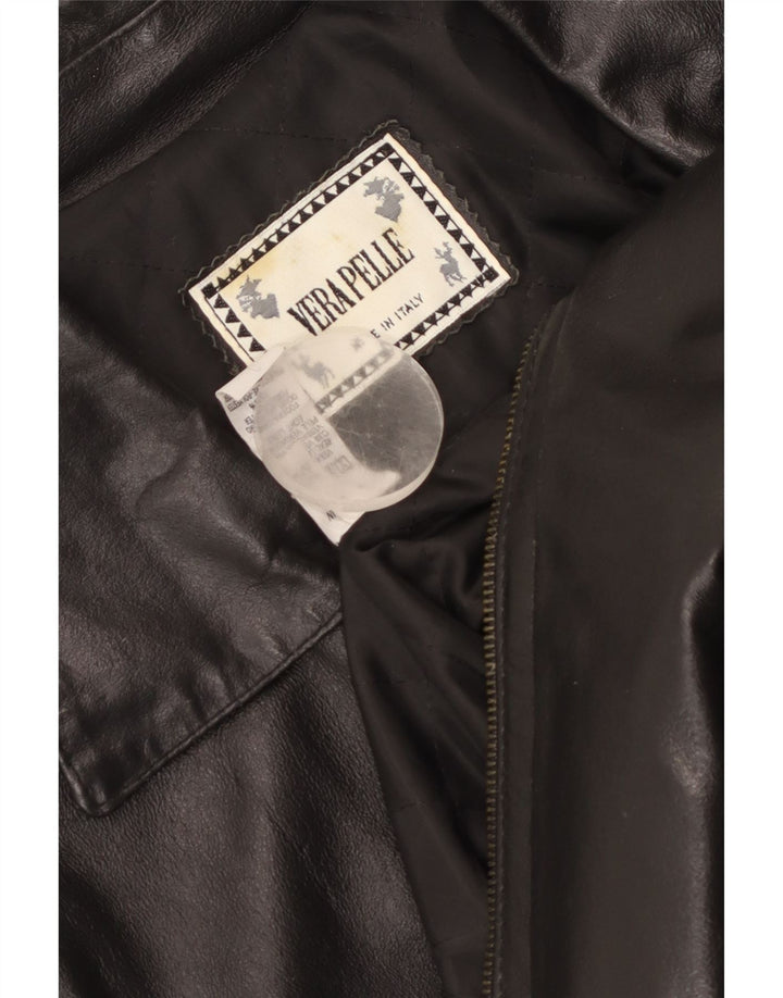 Vintage Herre Bomber Læderjakke UK 42 2XL Sort Læder