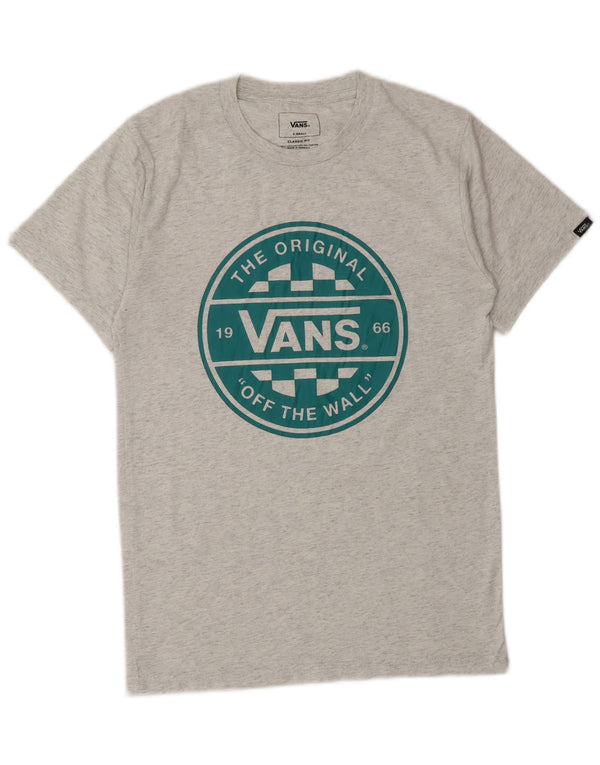 VANS Herre Classic Fit Grafisk T-Shirt Top XS Grå Flecked Bomuld