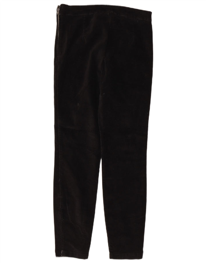 WAREHOUSE Dame Slim Velvet Casual Bukser UK 10 Small W30 L27 Black