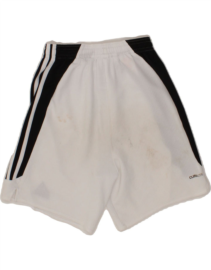 ADIDAS Boys Graphic Sport Shorts 9-10 Years White Colourblock Polyester Vintage Adidas and Second-Hand Adidas from Messina Hembry 