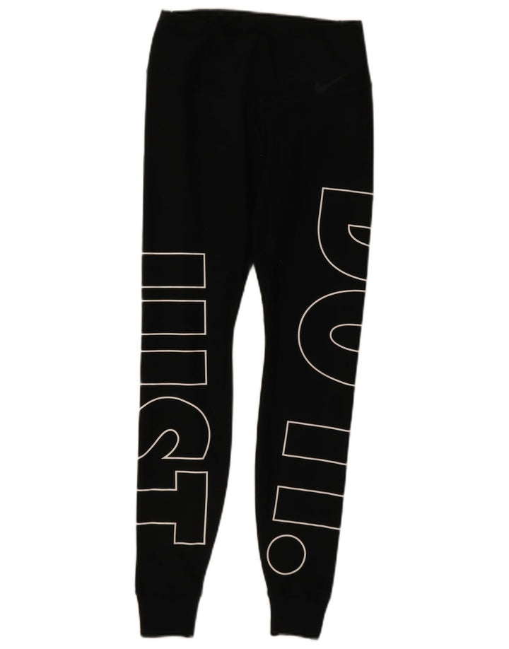 Nike Dame Dri Fit Grafiske Leggings UK 6 XS Sort Polyester