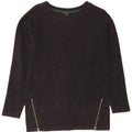 Joules Womens Top Long Sleeve UK 10 Small Black Cotton