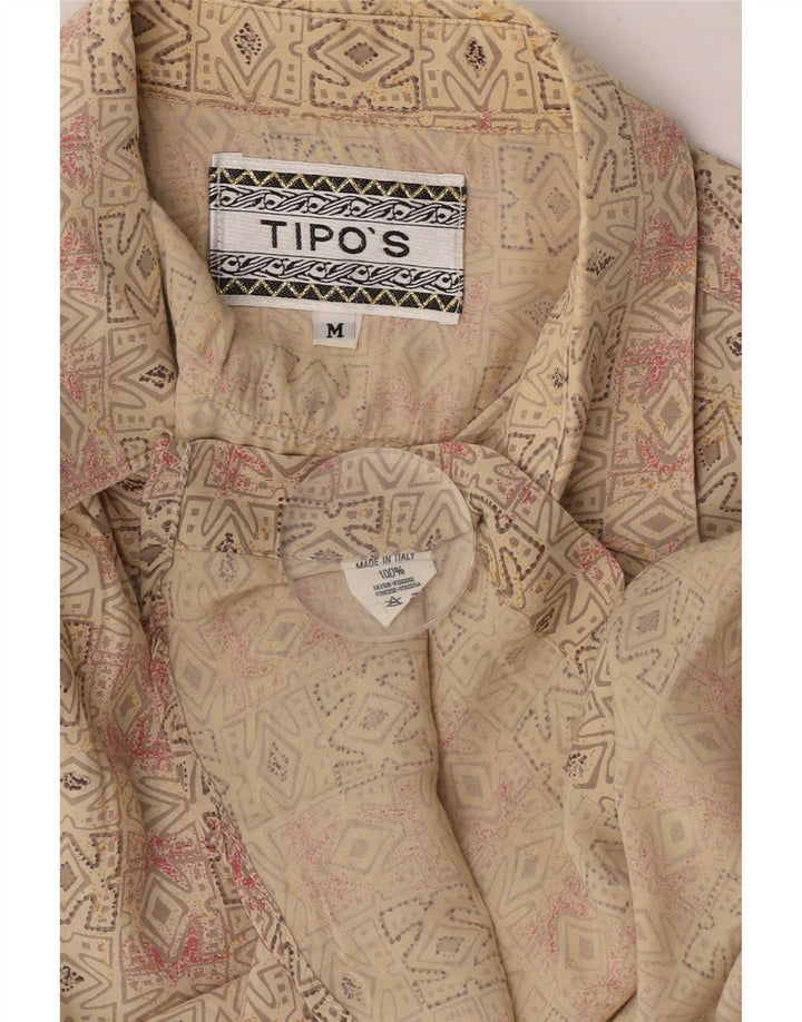 Tipo' S Kortærmet Herreskjorte Medium Beige Geometrisk Rayon