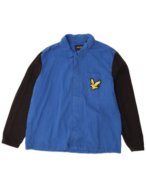 Lyle & Scott Herre Bomber Jacket UK 44 2XL Blå Colourblock Bomuld