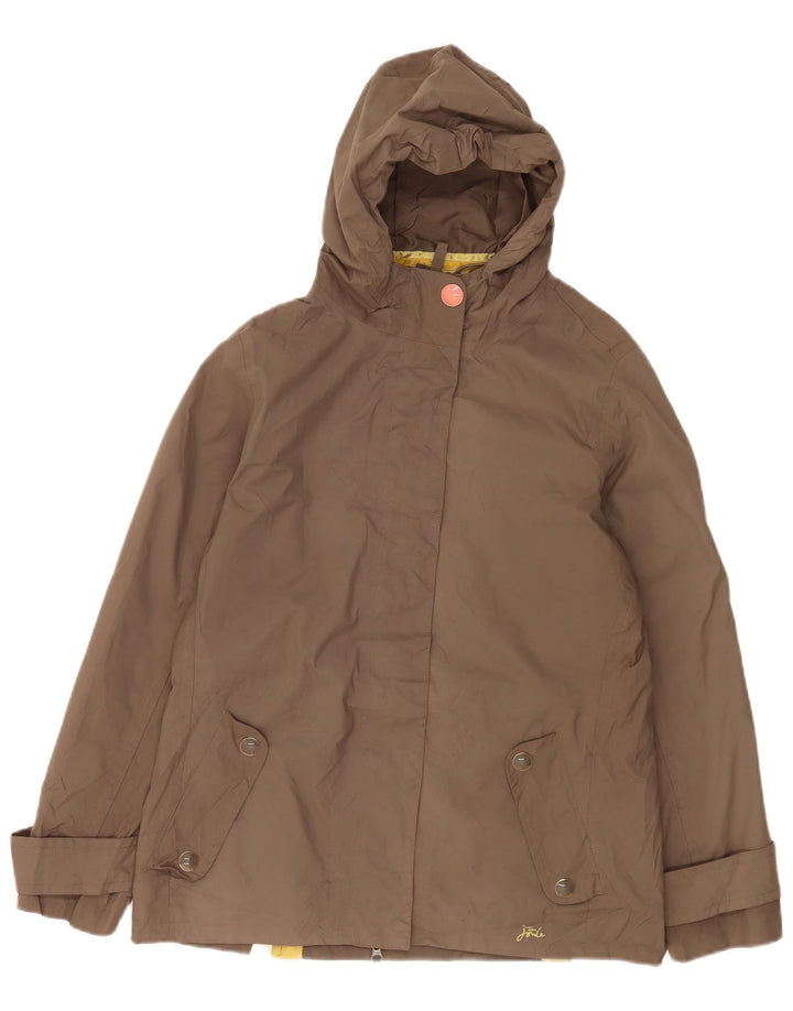 Joules Dame Hætte Oversized Windbreaker Jacket UK 10 Small Brown