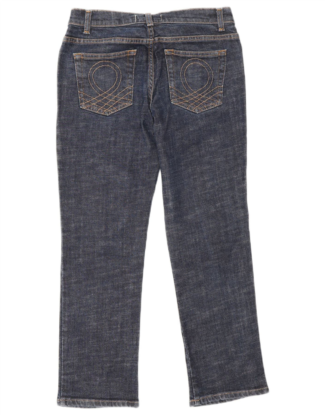 Benetton Womens Cropped Jeans IT 40 Small W26 L25 Navy Blue