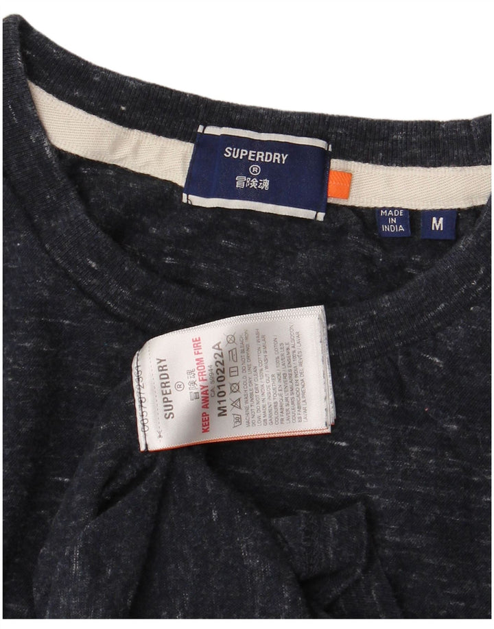 SUPERDRY Herre T-shirt Top Medium Navyblå Flecked Bomuld