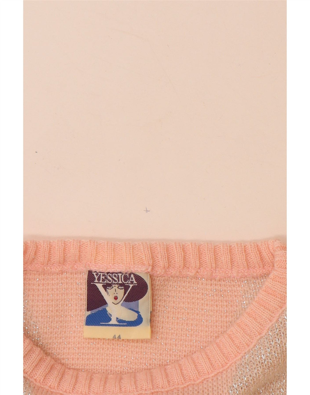 YESSICA Dame Boat Neck Jumper Sweater EU 44 XL Pink Chevron Akryl