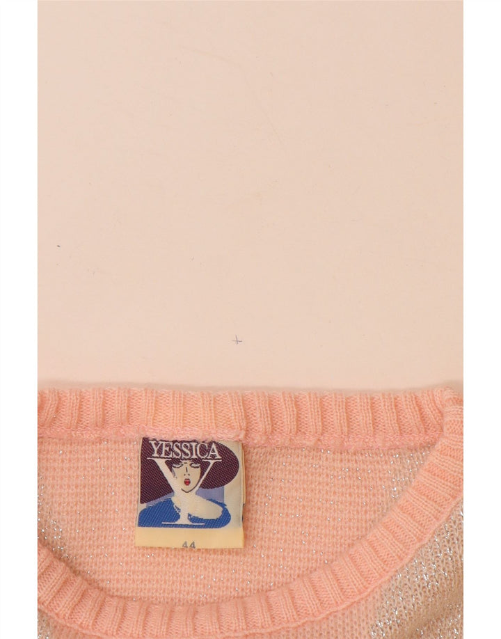 YESSICA Dame Boat Neck Jumper Sweater EU 44 XL Pink Chevron Akryl