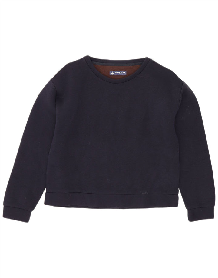 NORTH SAILS Dame Sweatshirt Jumper UK 10 Small Navy Blue Bomuld