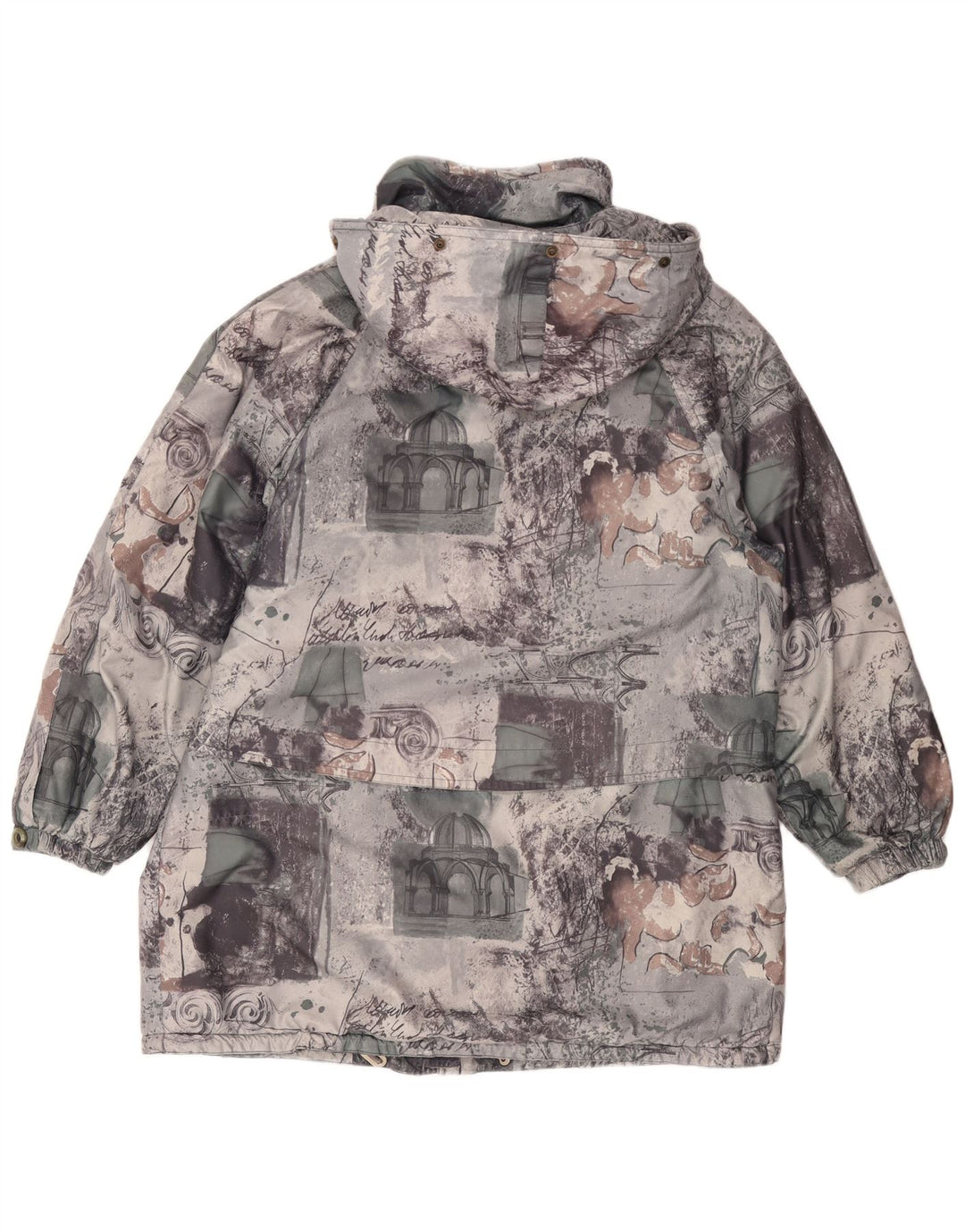 FUCHS & SCHMITT Dame Loose Fit Regnjakke UK 16 Large Grey Patchwork