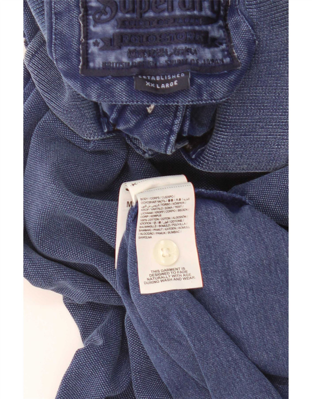 Superdry herre poloshirt 2XL blå bomuld