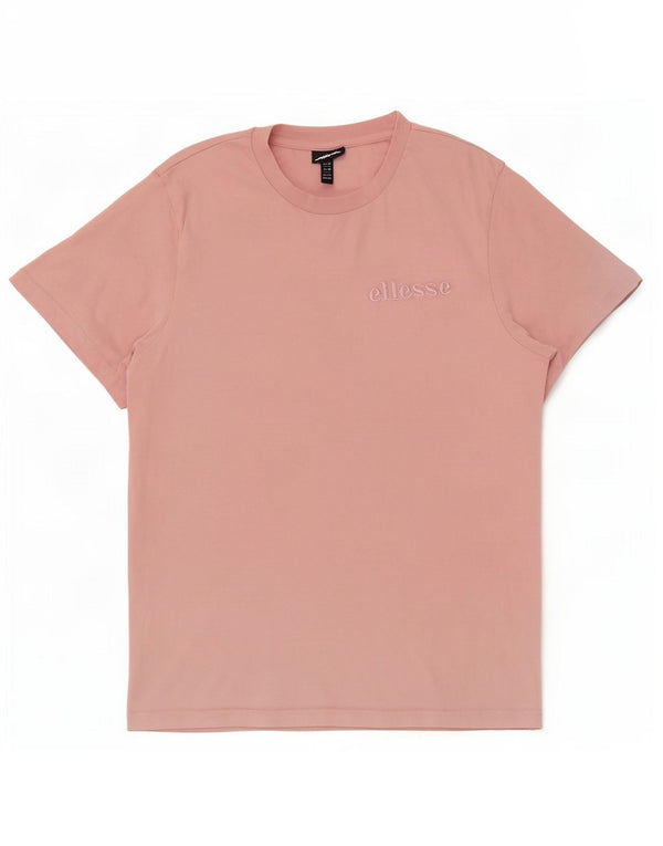Ellesse Womens T-Shirt Top UK 14 Medium Pink Cotton