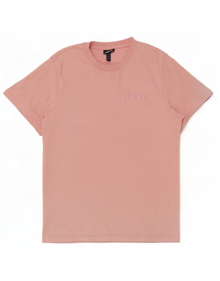 Ellesse Dame T-Shirt Top UK 14 Medium Pink Bomuld