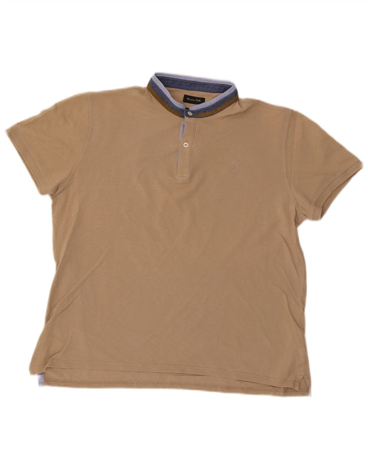 Massimo Dutti Herre Casual Fit Polo Shirt Large Beige