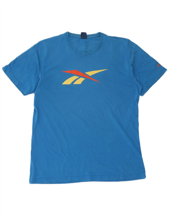 Reebok Herre Grafisk T-Shirt Top Stor Blå Bomuld