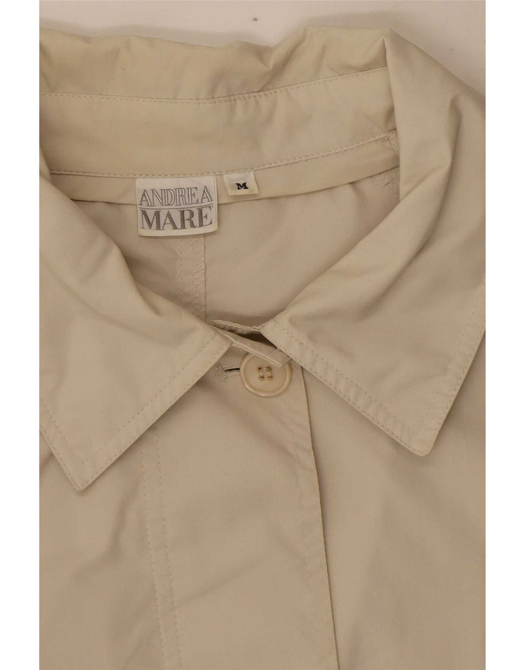 Andrea Mare Dame Loose Fit Trench Coat UK 14 Medium Beige Polyester
